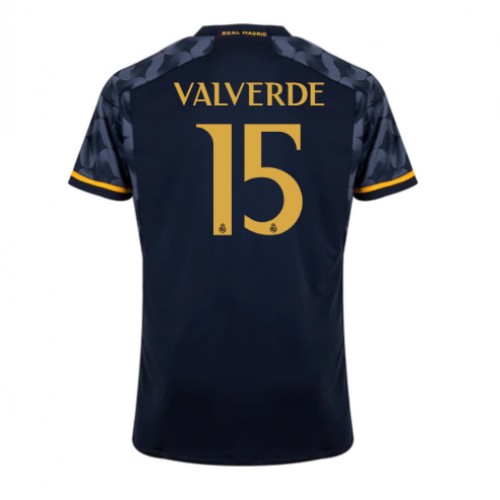 Real Madrid Federico Valverde #15 Gostujuci Dres 2023-24 Kratak Rukav